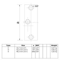 Doos Railingbevestiging tot 45°-E / 48,3 mm (10 stuks)